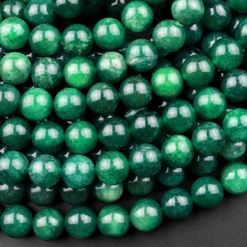 AAA Natural Green Mica Muscovite in Fuchsite 4mm 6mm 8mm 10mm Round Beads Gemstone 15.5 Strand image 1