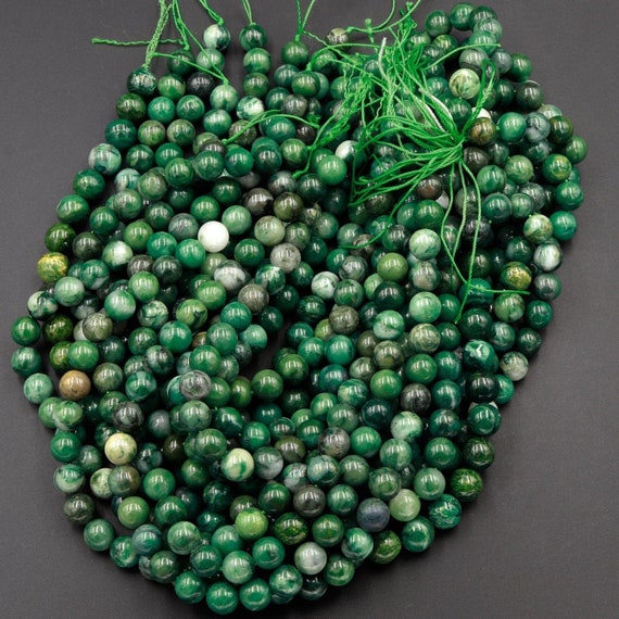 Natural African Green Jade Beads 4mm 6mm 8mm 10mm Round Smooth