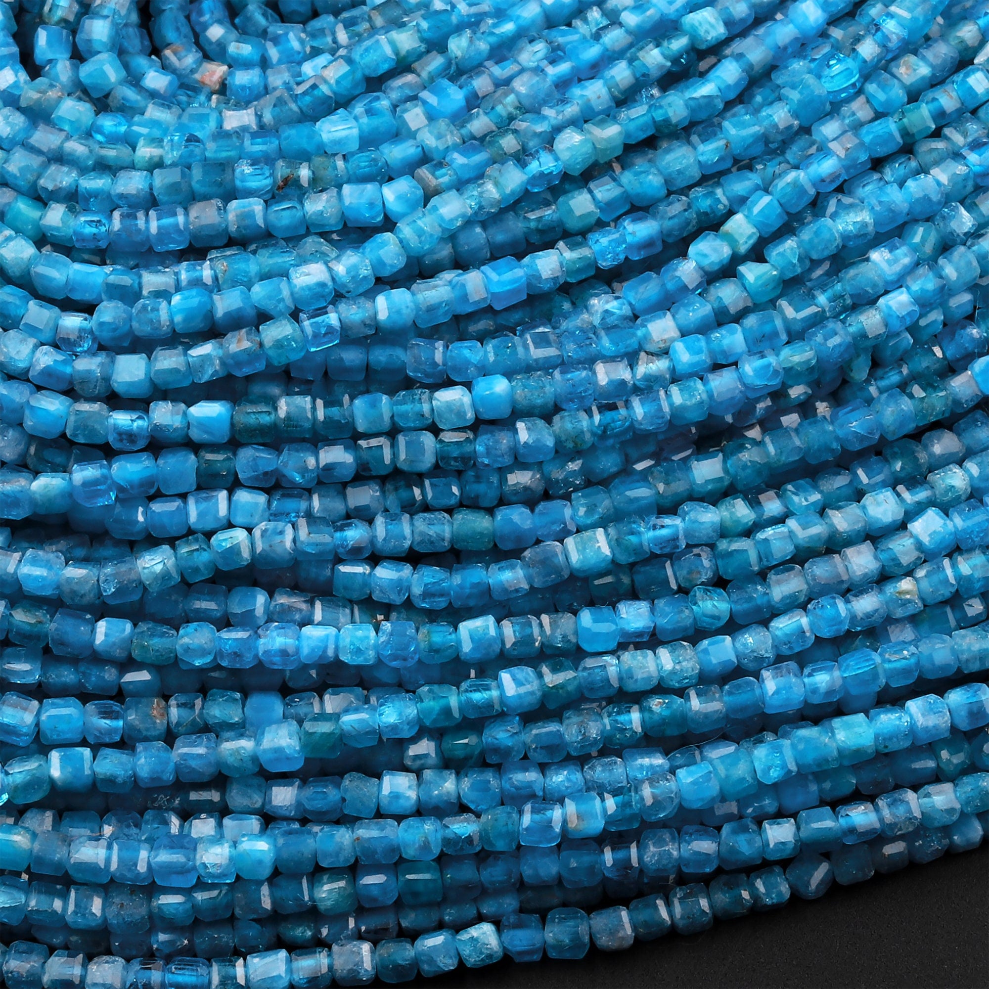 Faceted Rondelle Apatite Beads with Turquoise and Pearl Necklace