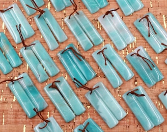 Drilled Natural Brazilian Amazonite Earring Pair Matched Drilled Gemstone Cabochon Cab Rectangle Earring Pair