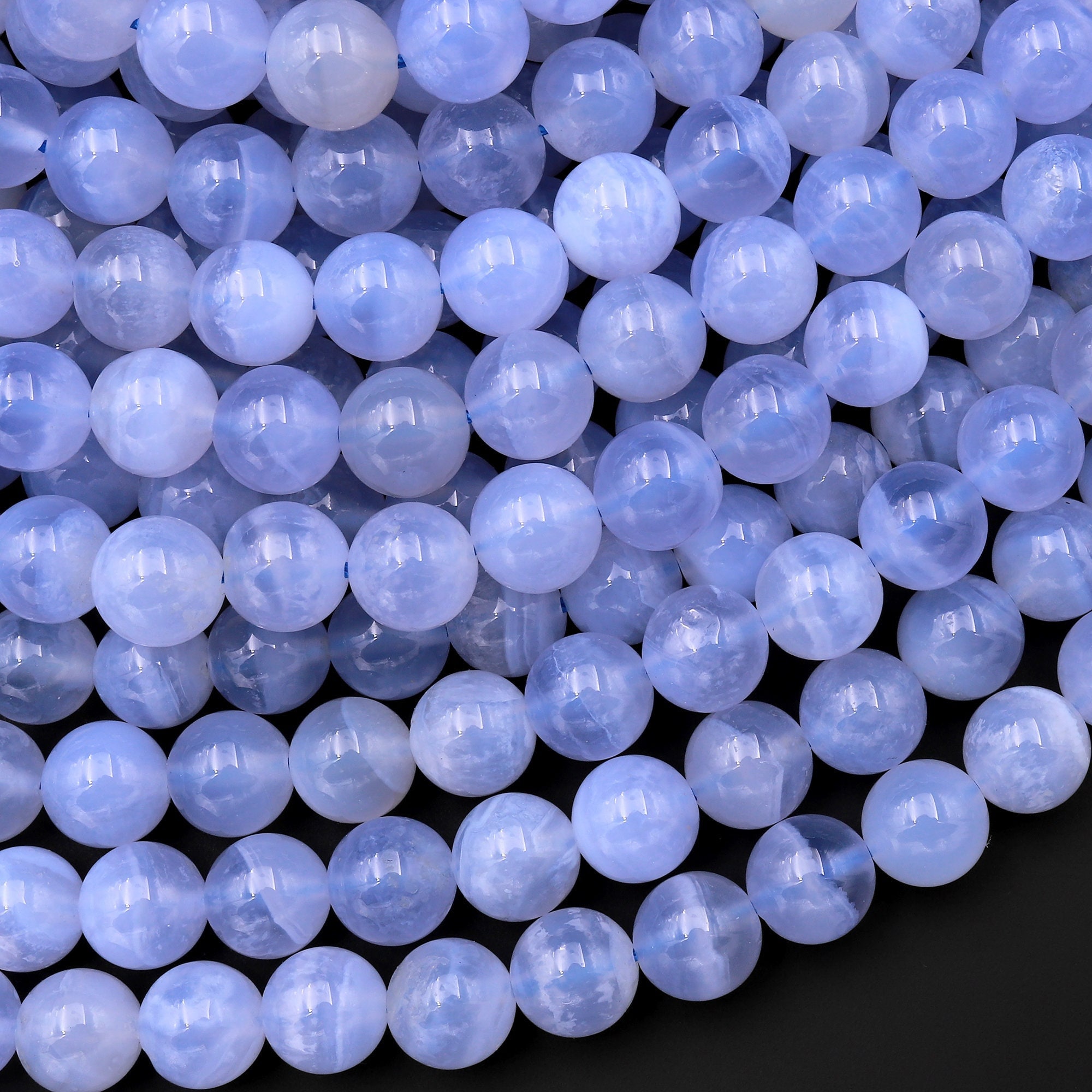 AAA天然ブルーレースアゲートビーズ 4mm 6mm 8mm 10mm ラウンドビーズ