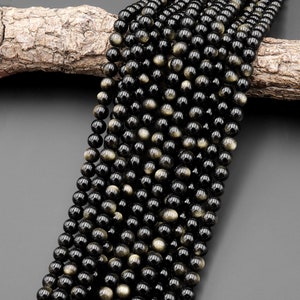 AAA Natural Golden Obsidian Beads 8mm 15.5" Strand image 3