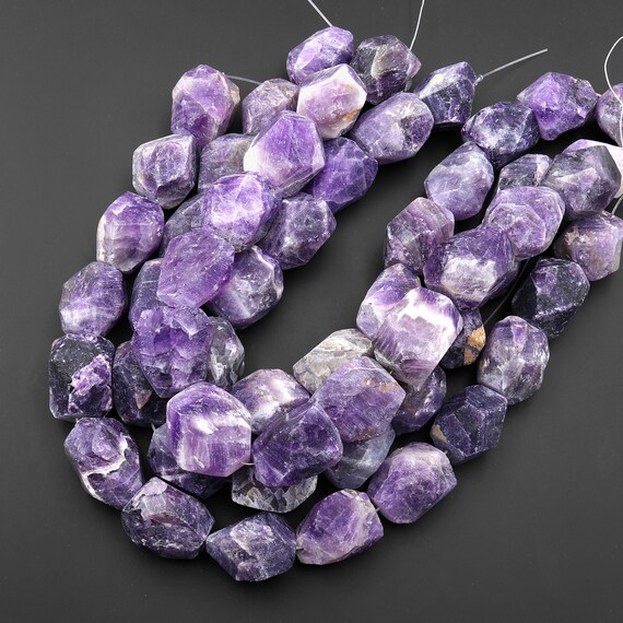 Wilma Flintstone Large Chunky Natural Amethyst Nugget Beads