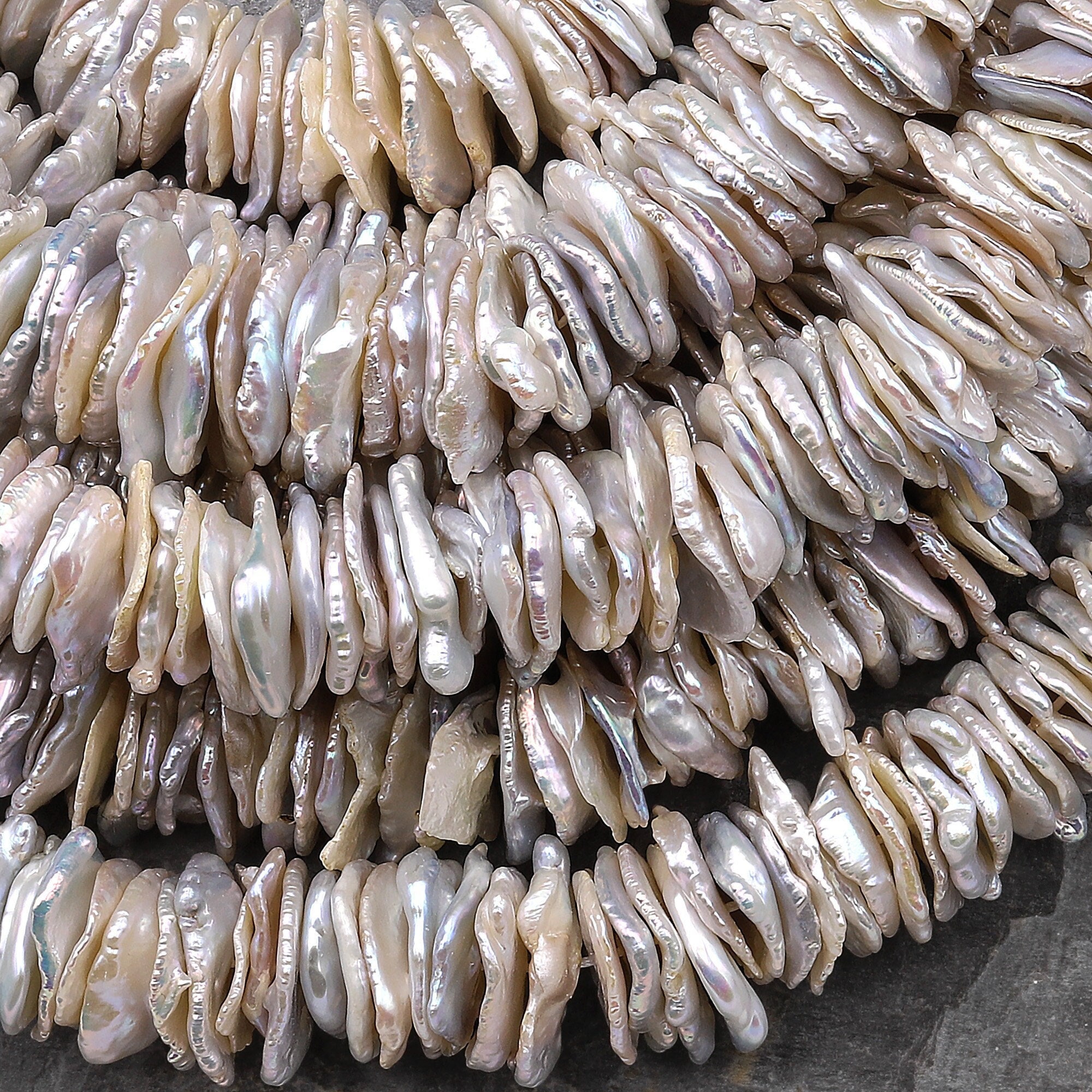 Large Natural Freshwater Keishi Cornflake Pearl Center Drilled