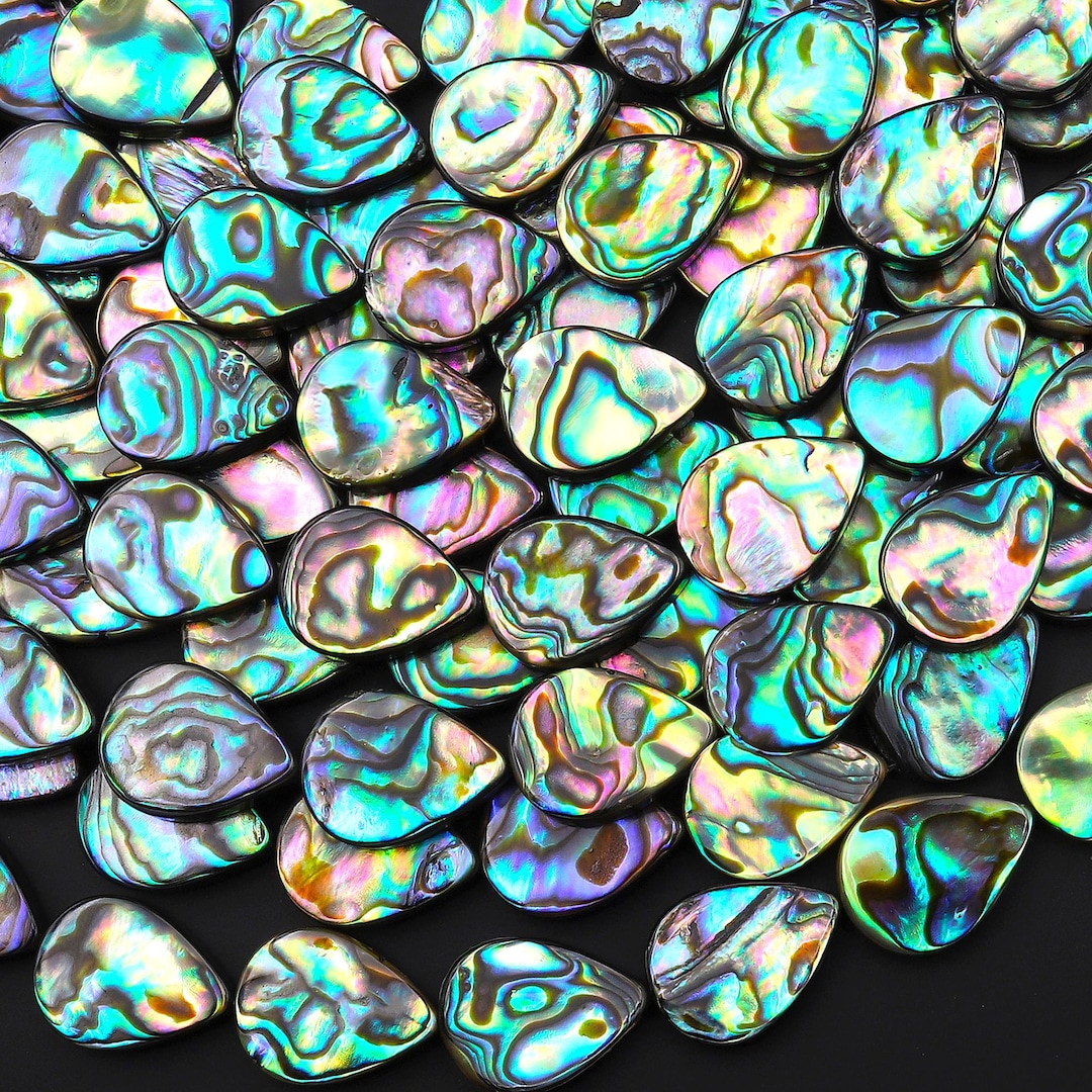AAA Natural Abalone Shell 12mm 16mm Teardrop Beads Iridescent Rainbow ...