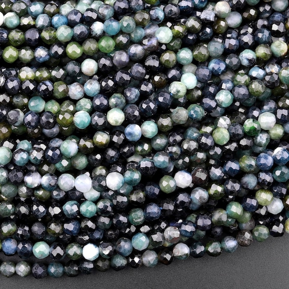 Natural Paraiba Blue Tourmaline Faceted 4mm Round Beads Indicolite