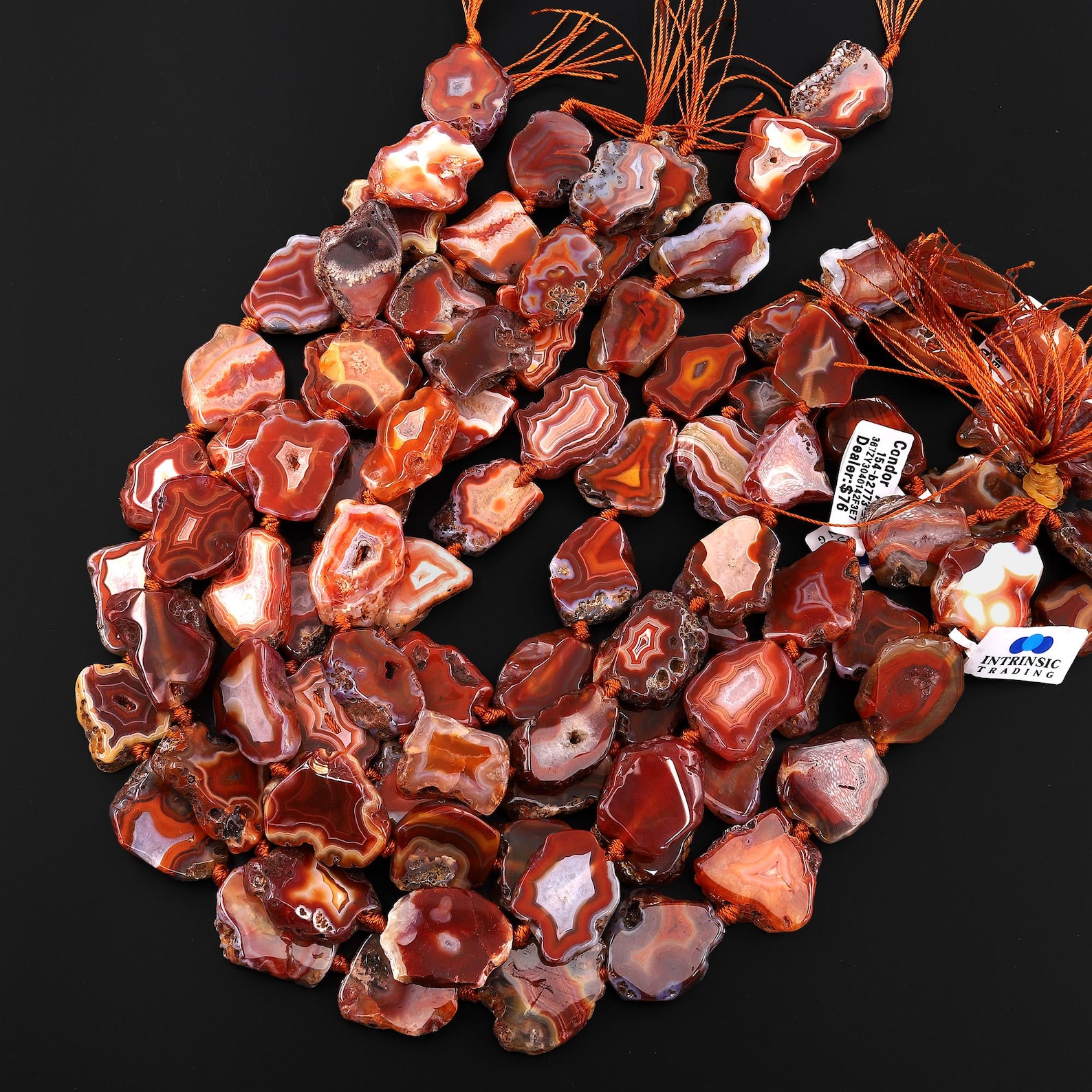 Rare Natural Red Condor Agate Beads Smooth Flat Freeform Geode Slice 15 ...