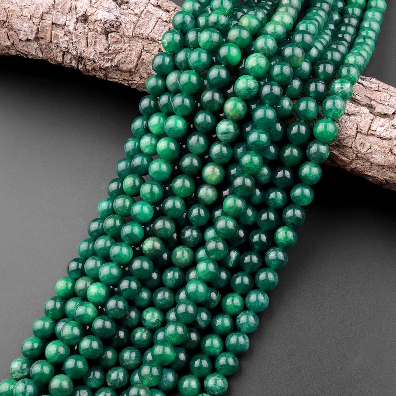 AAA Natural Green Mica Muscovite in Fuchsite 4mm 6mm 8mm 10mm Round Beads Gemstone 15.5 Strand image 3