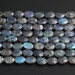 Faceted Labradorite Oval Beads 12mm 14mm 16mm Natural Dark Labradorite Brilliant Blue Green Flashes Fire Good For Earrings 15.5' Strand 