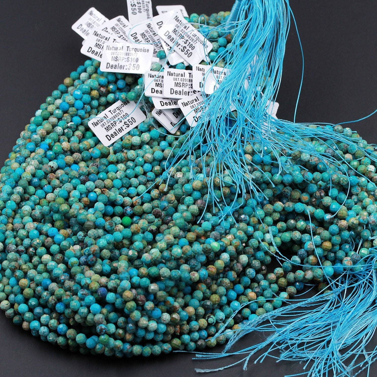 1 Strand Of Turquoise Colored Globe Shaped Austria Style Crystal