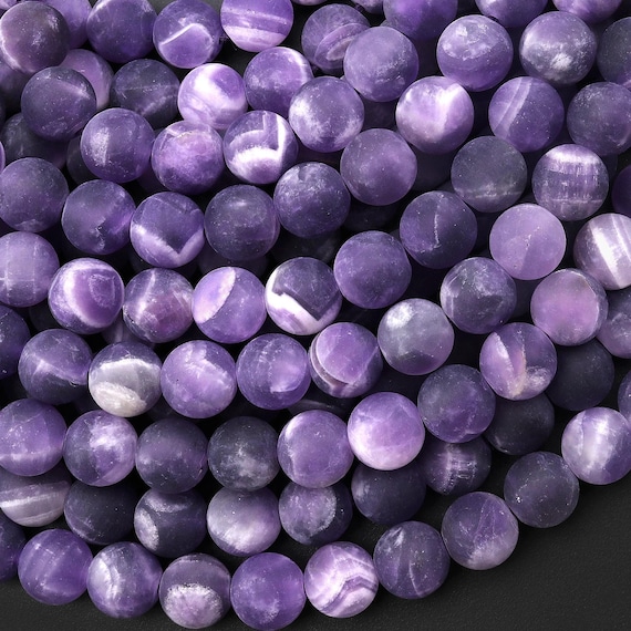 AAA Matte Natural Purple Amethyst Round Beads 4mm 6mm 8mm 10mm