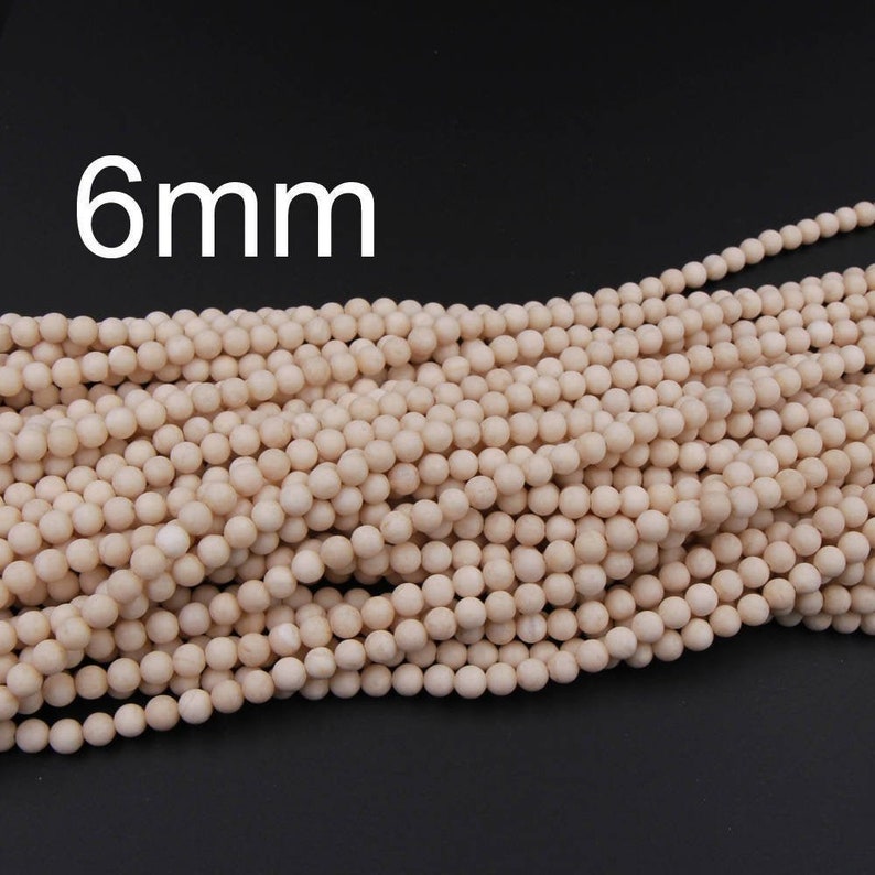 Matte Natural Fossil Jasper River Stone 4mm 6mm 8mm 10mm Round Beads 15.5 Strand 画像 4