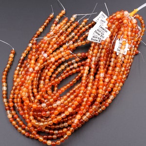 AAA Natural Carnelian 4mm 6mm 8mm 10mm 12mm Round Beads Highly Polished Finish Natural Red Orange Gemstone 15.5 Strand image 5