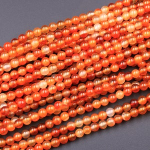 AAA Natural Carnelian 4mm 6mm 8mm 10mm 12mm Round Beads Highly Polished Finish Natural Red Orange Gemstone 15.5 Strand image 8