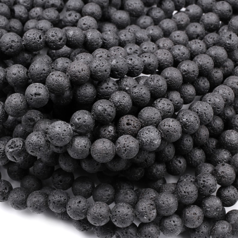 Natural Lava Beads 4mm 6mm 8mm 10mm 12mm Round 15.5 Strand image 2