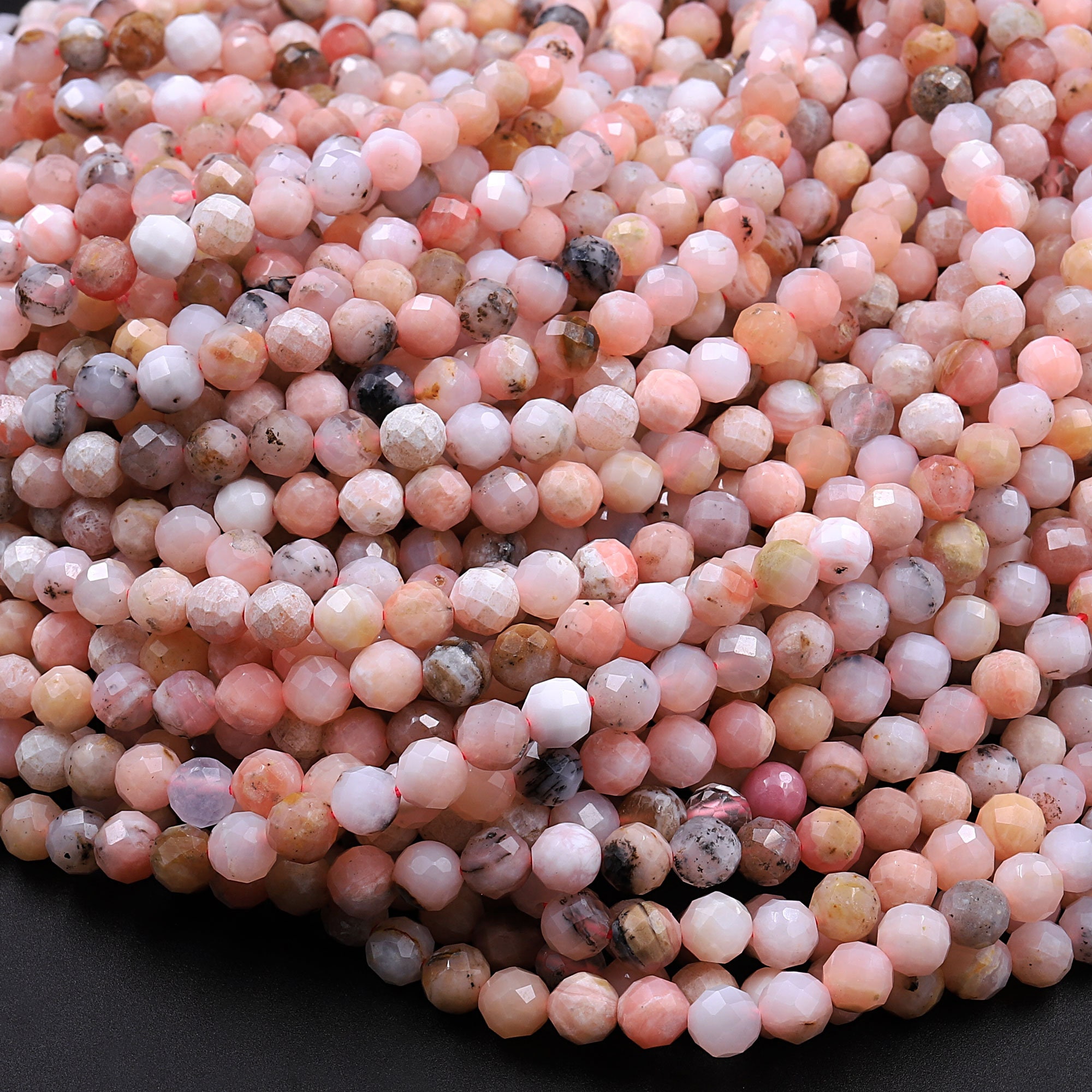 Pink Opal Faceted 4M Round size, Super Quality , Natural PInk Opal bea –  GARNET IMPEX USA