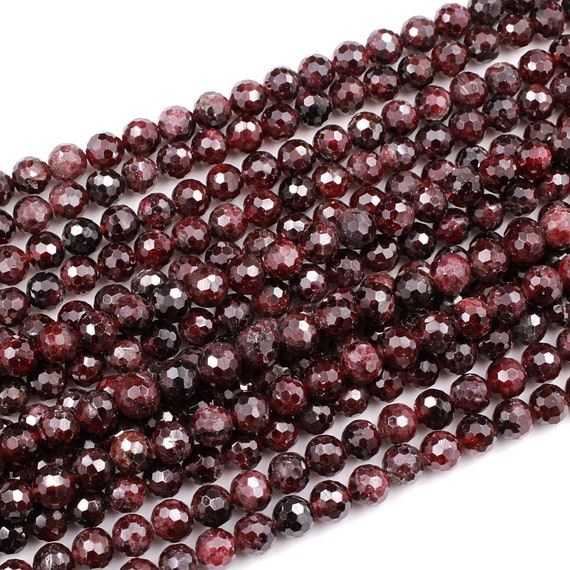 Natural Dark Red Garnet Gemstone Round Beads For Jewelry Making 15" 6mm 8mm 10mm 