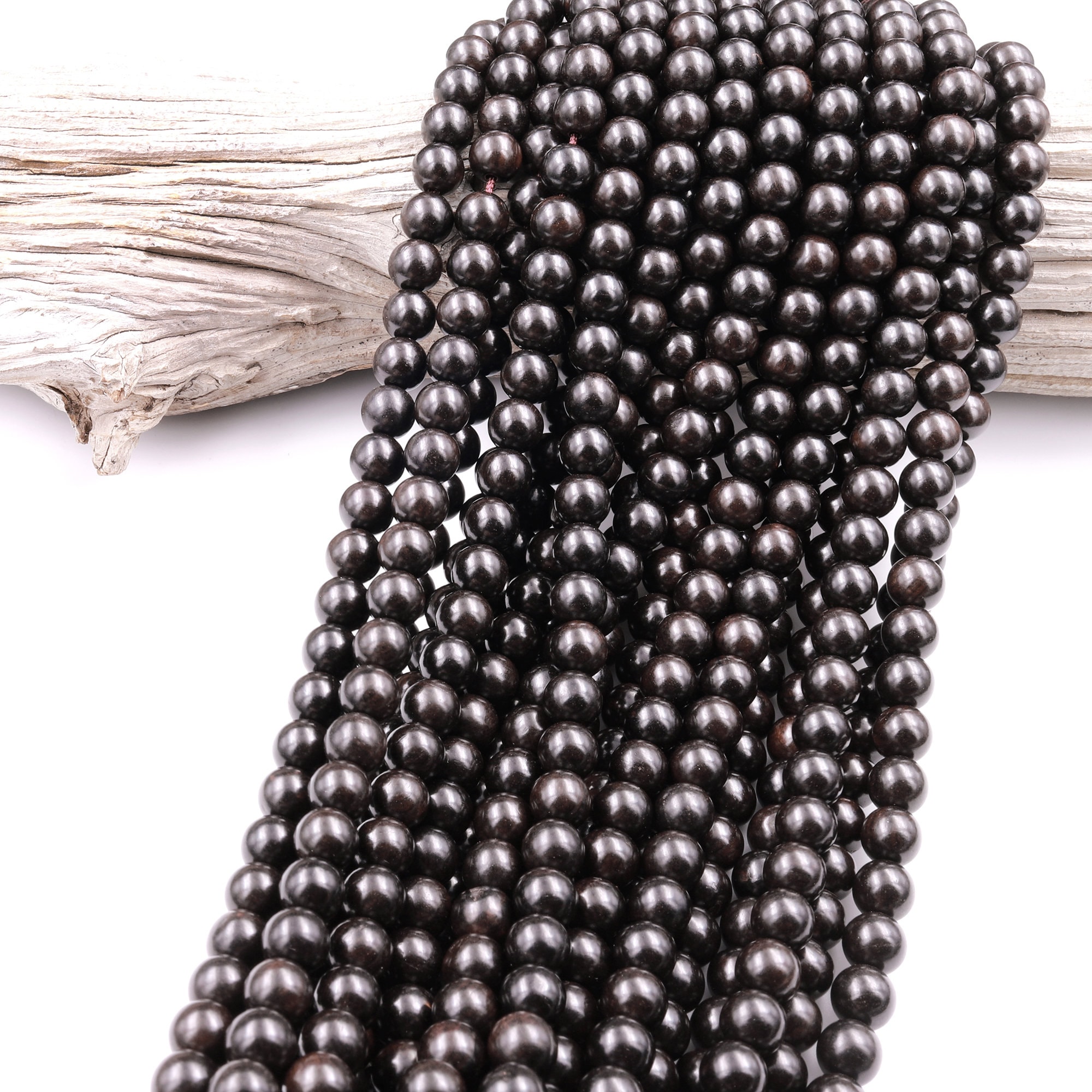 Natural Black Kamagong Ebony Wood Beads 4mm 6mm 8mm 10mm