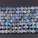 Faceted Labradorite Coin Disc Beads 12mm 14mm Natural Dark Labradorite Brilliant Blue Green Flashes Fire Good For Earring 15.5' Strand 