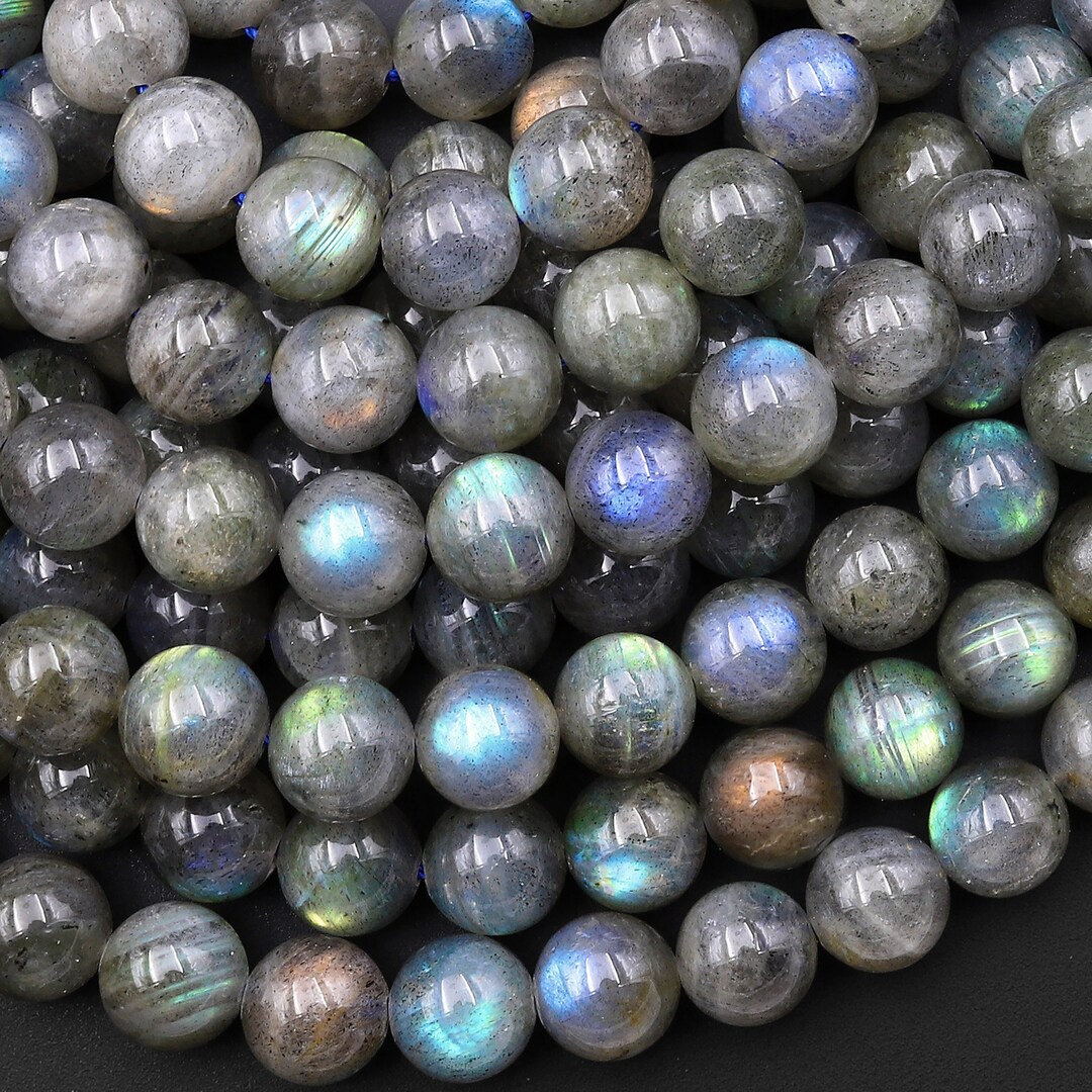 Natural Rainbow Labradorite 8mm Round Beads 15.5
