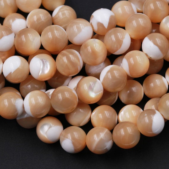 Natural White Mother Of Pearl MOP Shell Round Beads 4mm 6mm 8mm 10m 12mm 16/"