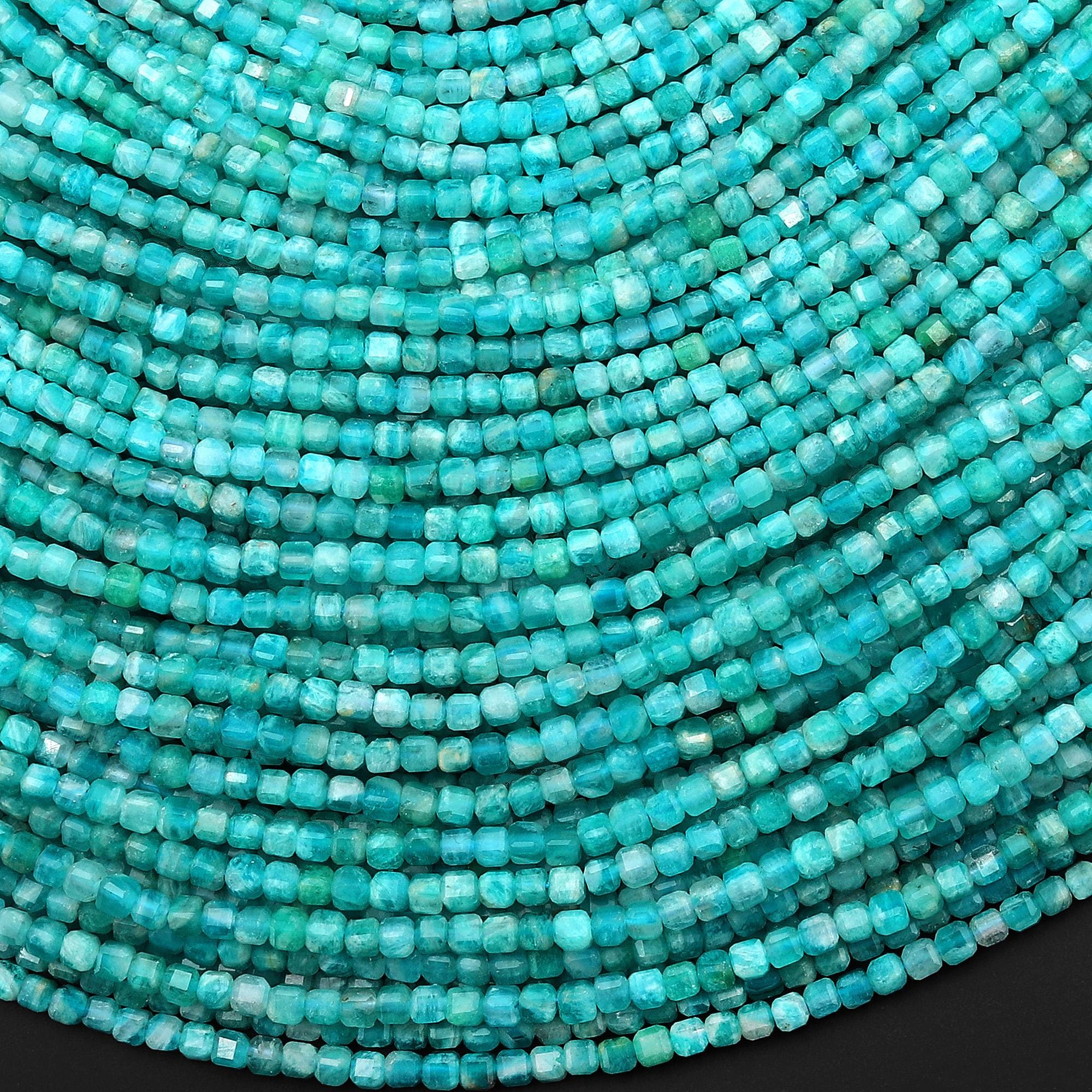 Natural Blue Green Russian Amazonite Faceted 2mm Cube Beads 15.5 ...