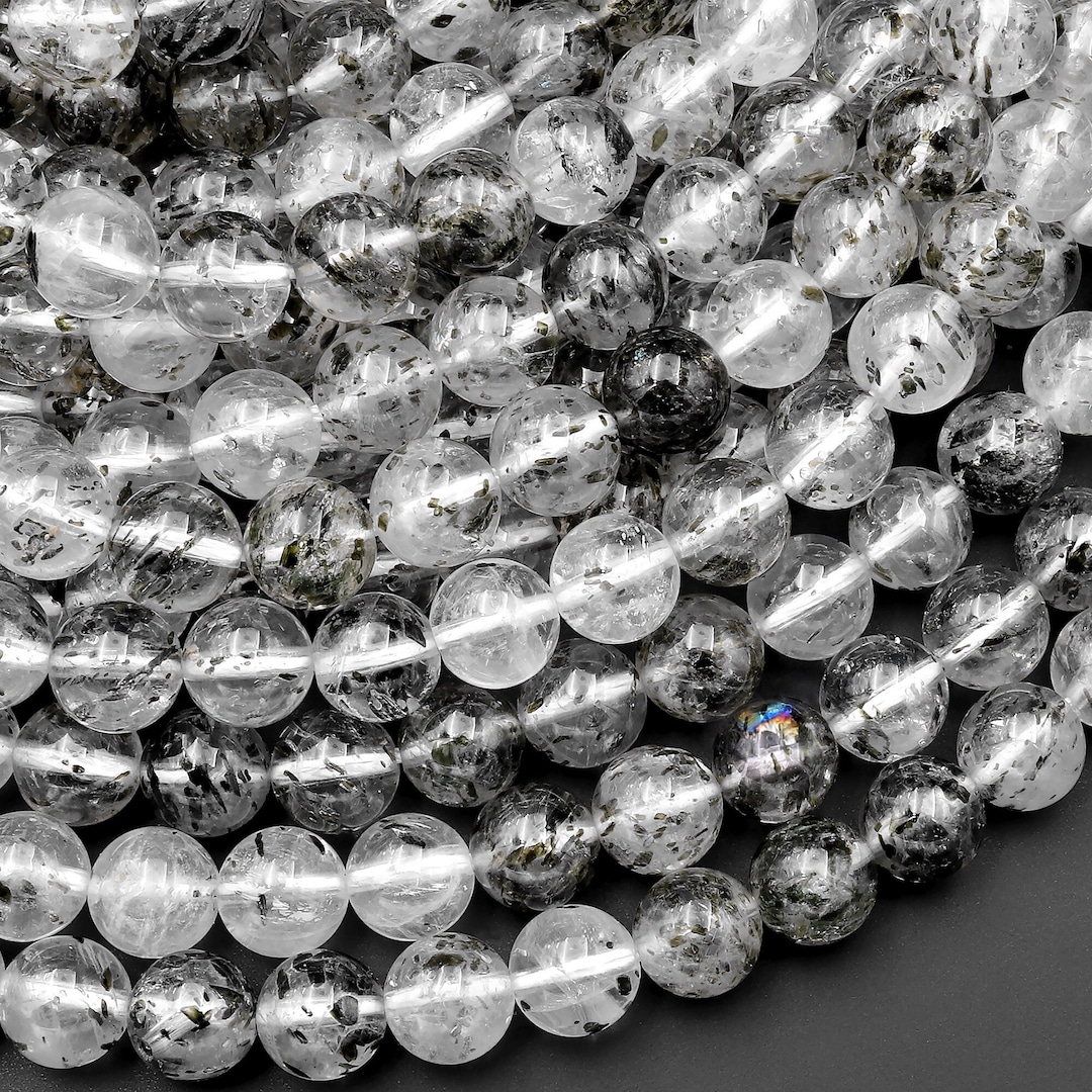 Translucent Mica AAA Translucent Natural Black Mica in Tourmaline Quartz 6mm 8mm 10mm ...