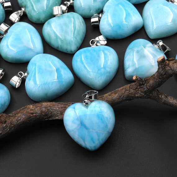 Larimar Striped Heart Pendant Larimar Striped Heart Pendant