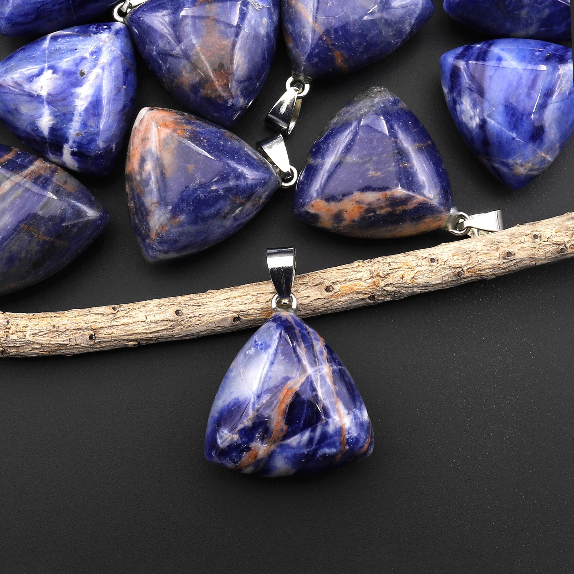Pendentif Ourson En Sodalite Percée - Pierre Naturelle Pour Calmer Les Cauchemars - 2,9 X 2,2 Cm - Neuf Avec étiquettes