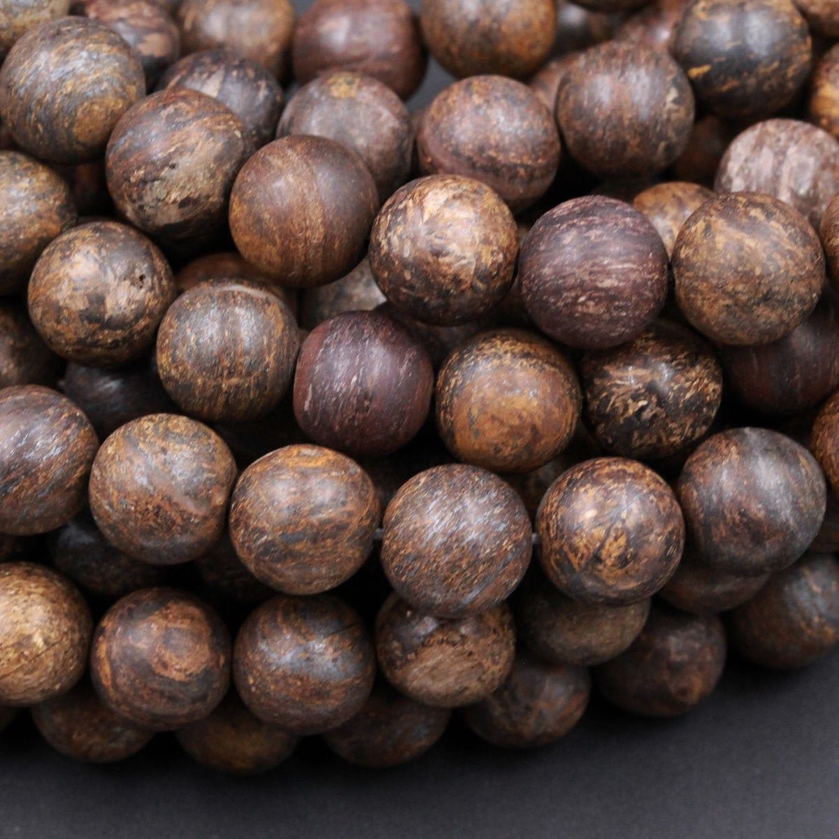 Matte Natural Bronzite Beads 4mm 6mm 8mm 10mm Round High Quality 15.5" Strand