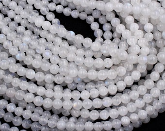 Perline Di Pietra Di Luna Arcobaleno Traslucido Da 5 Mm Grado A Autentica Pietra Preziosa Naturale Perline Rotonde A Filo Intero 15"/7.5" Opzioni Lotto Sfuso (110718-3228) - Italia - Foto 4