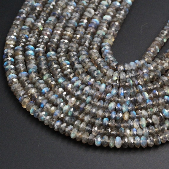 1 Strand AAA Natural Blue Labradorite Grade Gemstones Finding Jewelry Blue Fire Natural Gemstone Beads 3MM 4MM 8MM Labradorite Beads