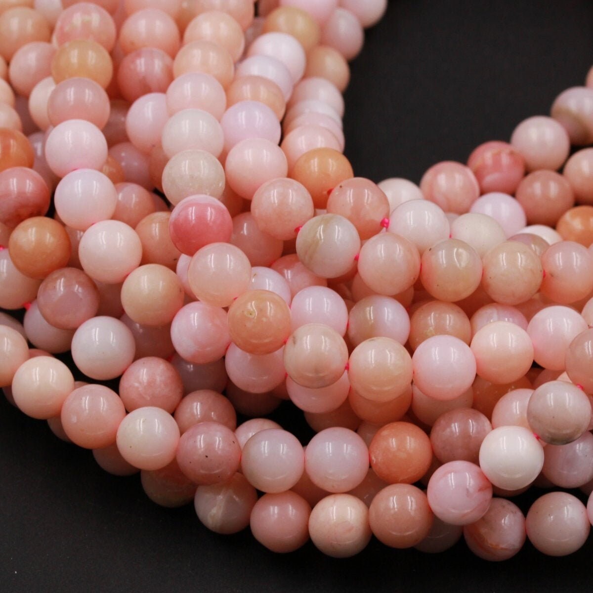 6mm AAA Quality Peru Natural Pink Opal Round Cabochon