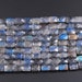 Faceted Labradorite Rectangle Cushion Beads 14mm 16mm Natural Dark Labradorite Brilliant Blue Green Flashes Fire 15.5' Strand 