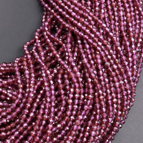 Tiny Cylindrical Garnet Beads (3mm)