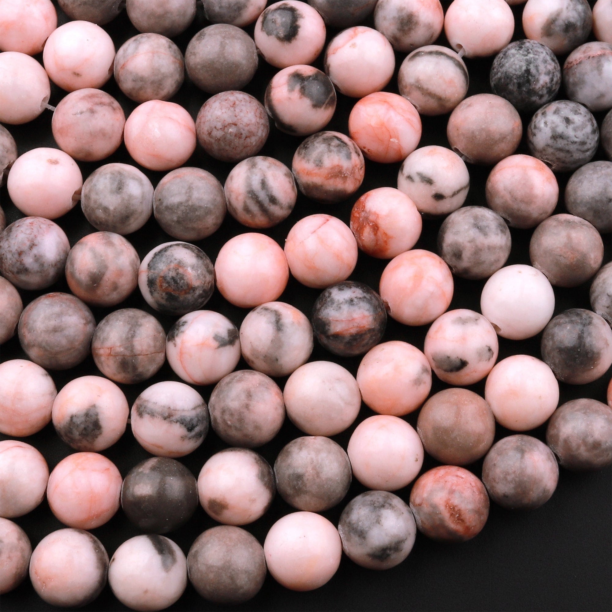 9292 ピンク Javaビーズ パーツ Natural Pink Zebra Jasper 4mm 6mm 8mm 10mm Round Beads 15.5