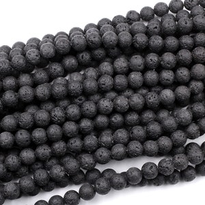 Natural Lava Beads 4mm 6mm 8mm 10mm 12mm Round 15.5 Strand image 5