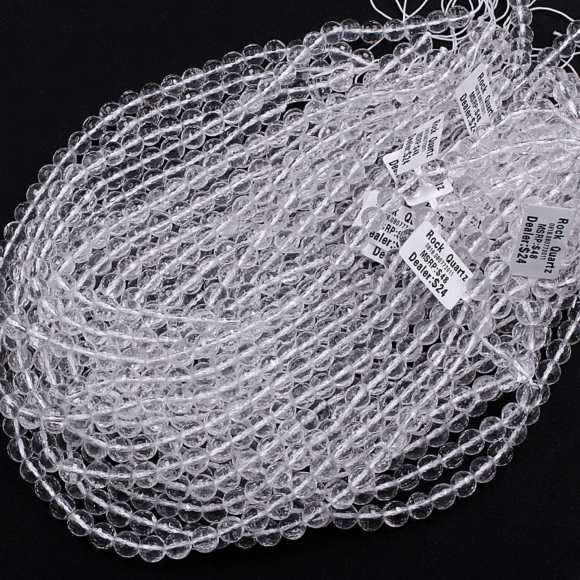 Faceted Natural Rock Quartz Round Beads 2mm 3mm 4mm 6mm 8mm 10mm 12mm ...