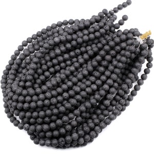 Natural Lava Beads 4mm 6mm 8mm 10mm 12mm Round 15.5 Strand image 4