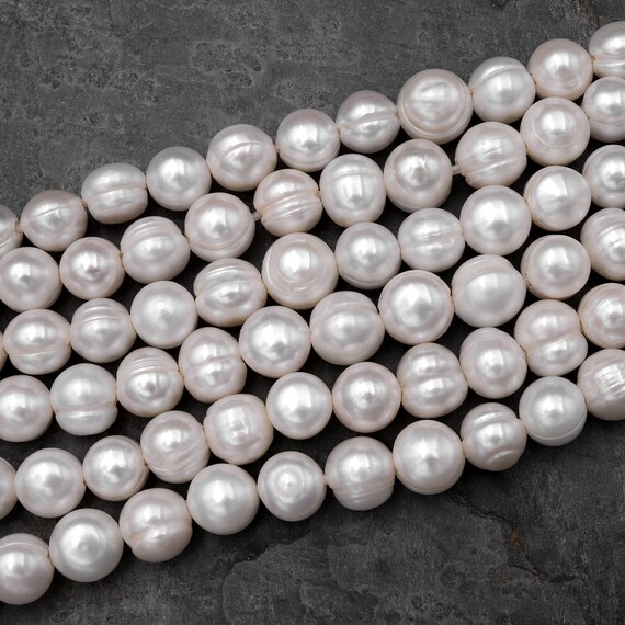 Large Hole Pearls Beads Genuine White Freshwater Pearl 12mm 15mm