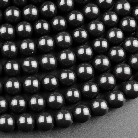 Brazilian Black Stone Round Beads 6mm 8mm 10mm High Quality