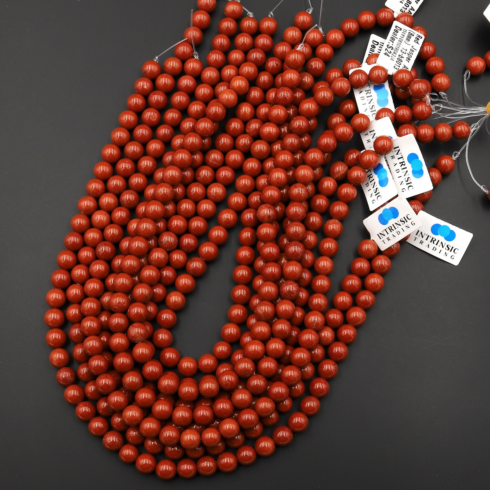 Natural Red Spider Web Jasper Stone Round Beads – 15.5" Strand, 4mm To 12mm – African Style, Handmade