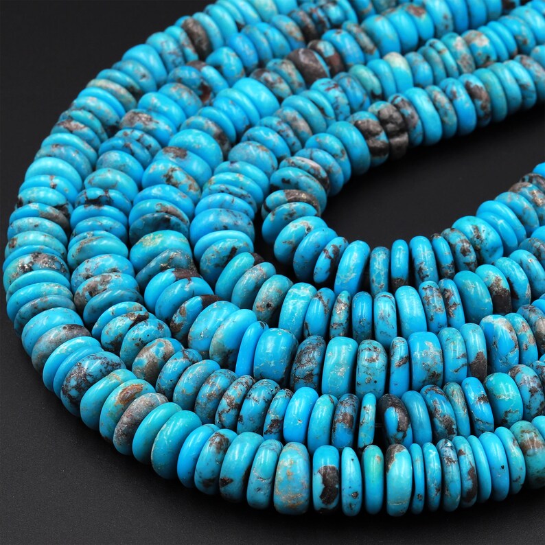 Multi-Color Turquoise Heishi Beads 16" Gemstrones 4mm 6mm 8mm 10mm Multi-Color Turquoise Heishi Beads 16" Gemstrones 4mm 6mm 8mm 10mm