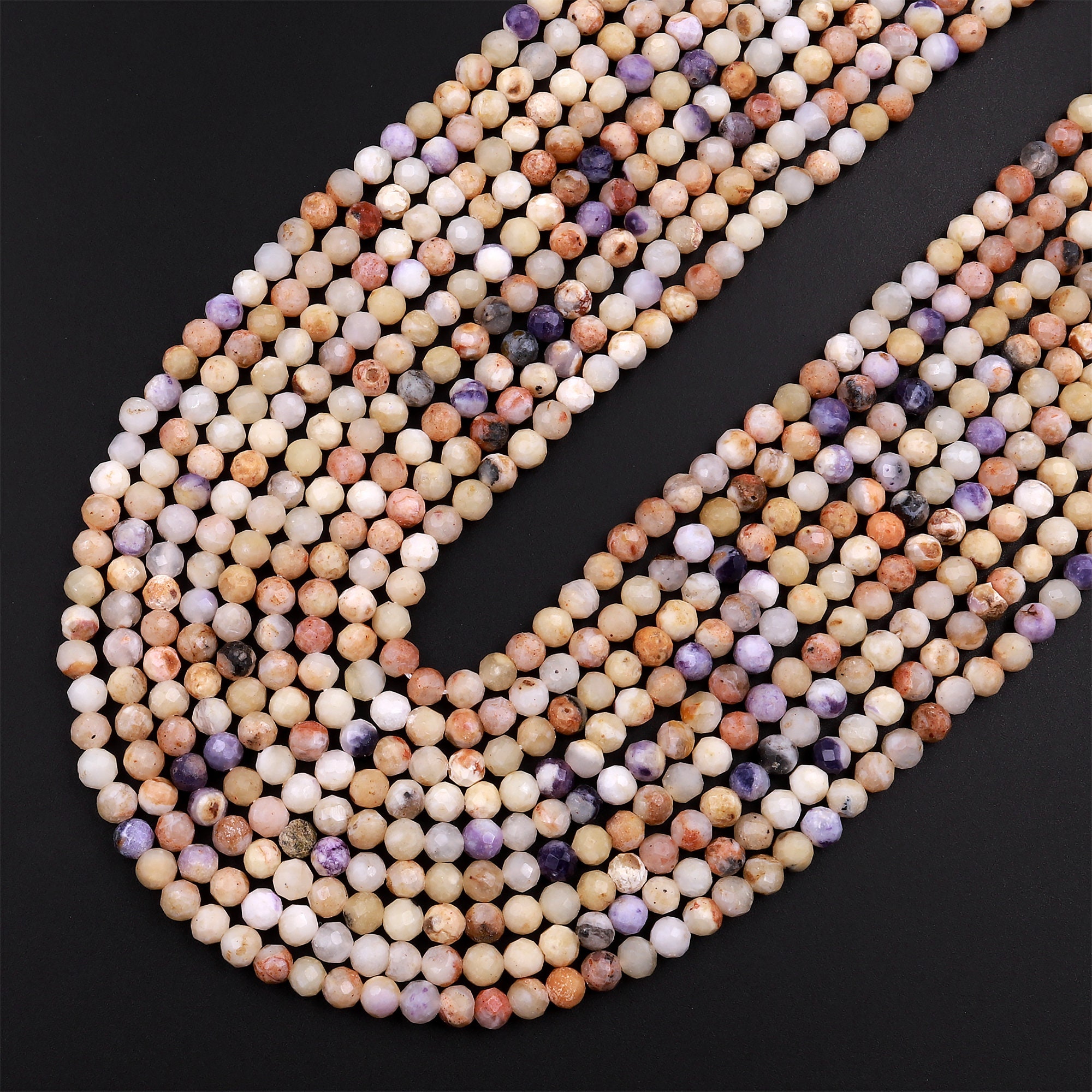 Mexican Morado Purple Opal Faceted 4mm Round Beads 15.5 - Etsy