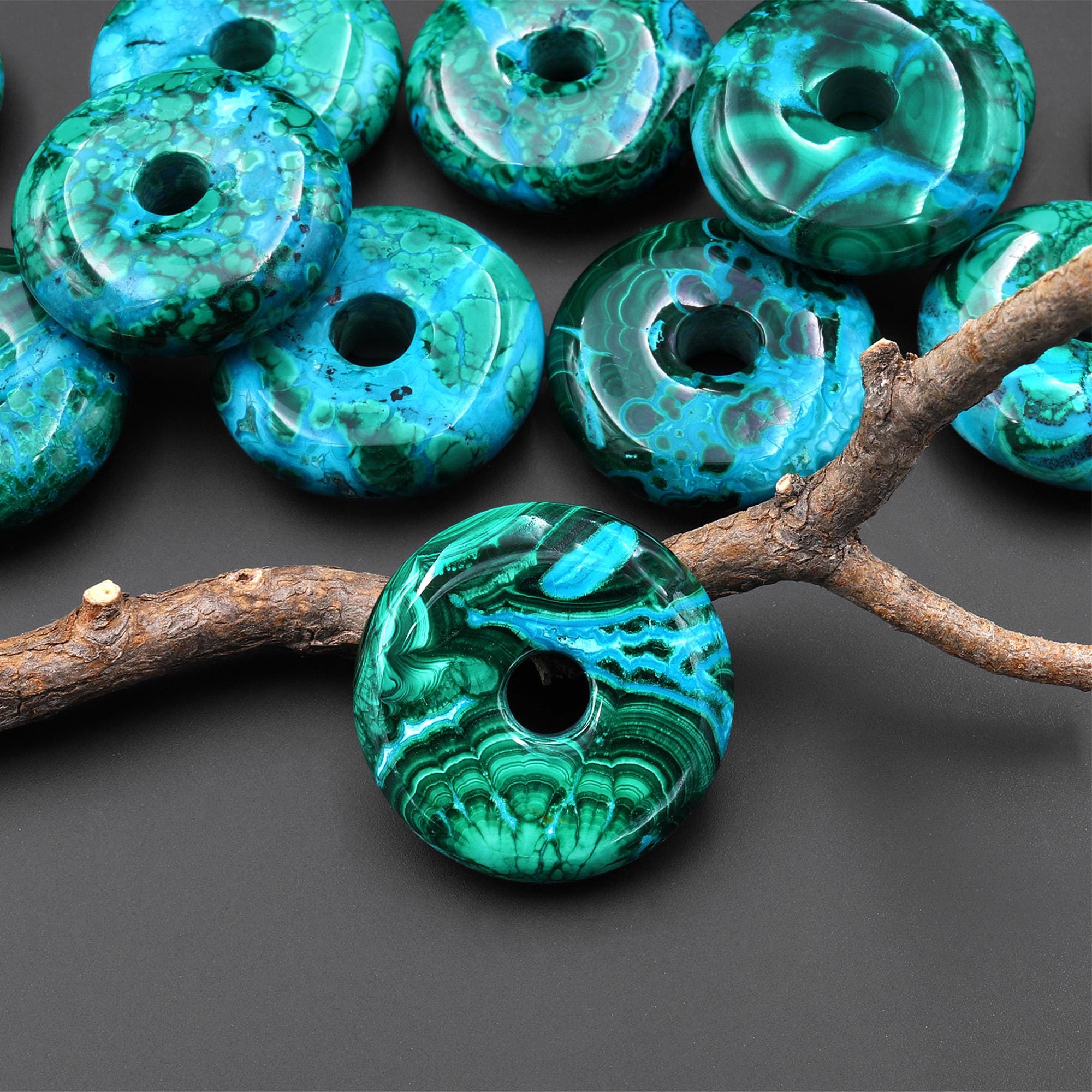 AAA+ Rare Natural Blue Chrysocolla Green Malachite 25mm 