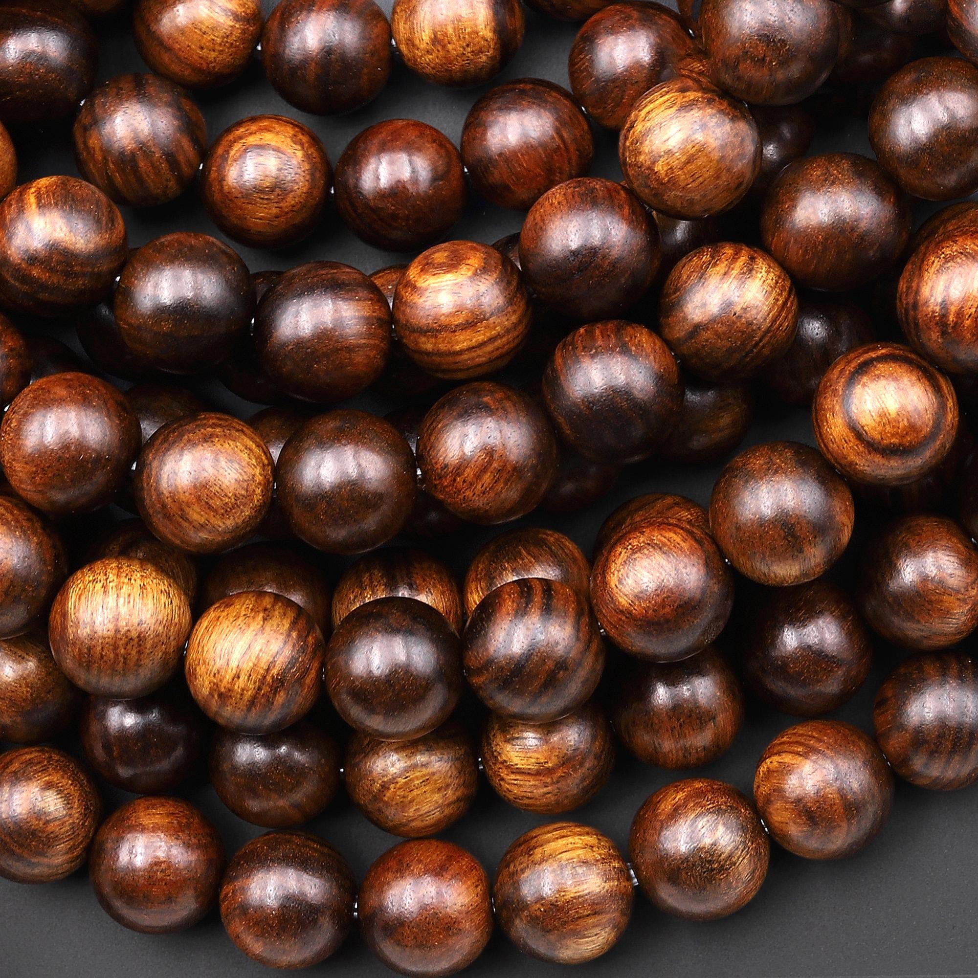 Large Hole Beads 2mm Drill Natural Black Rosewood Beads 8mm 10mm