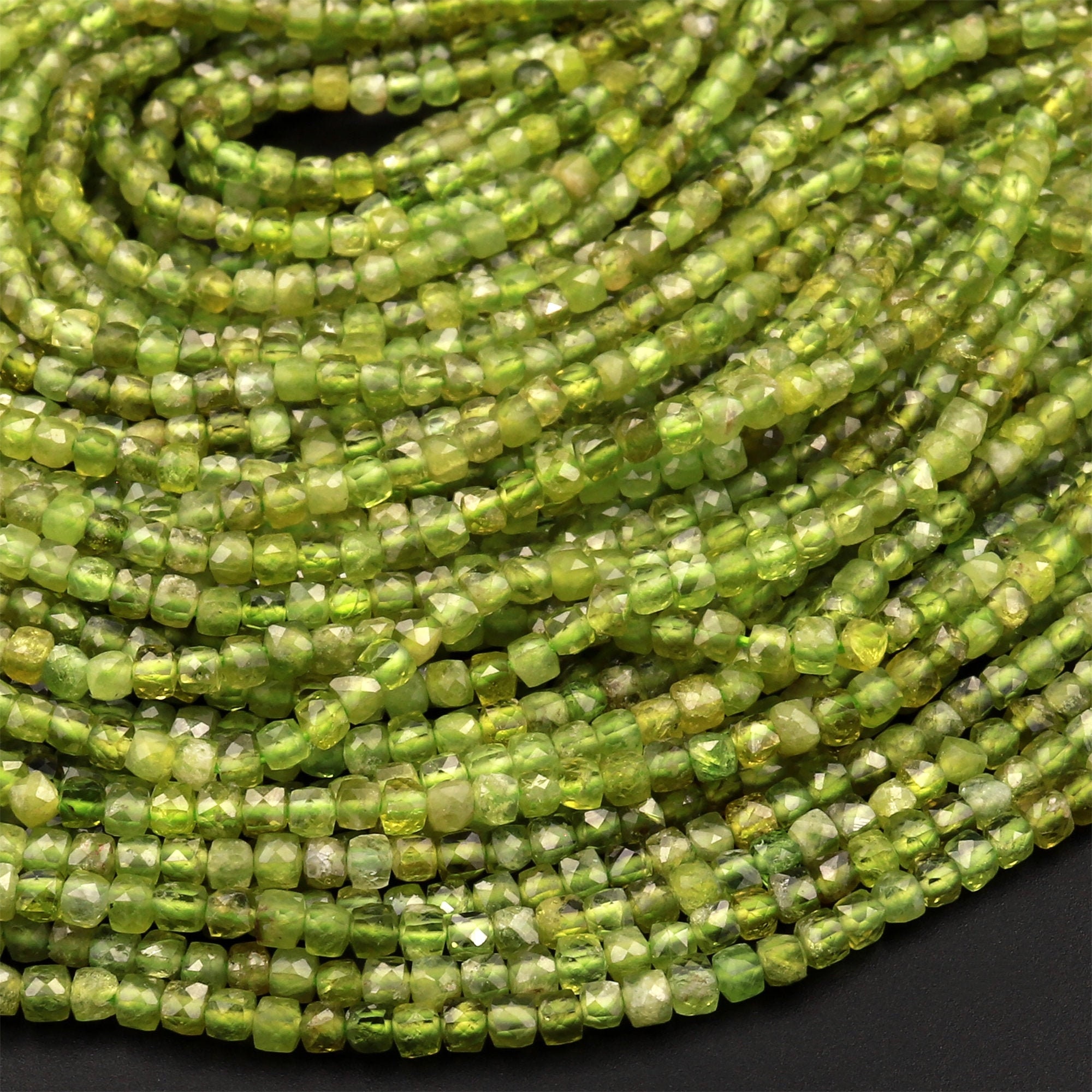 Green Iridescent Glass Faceted Beads, 3mm by Bead Landing | Michaels