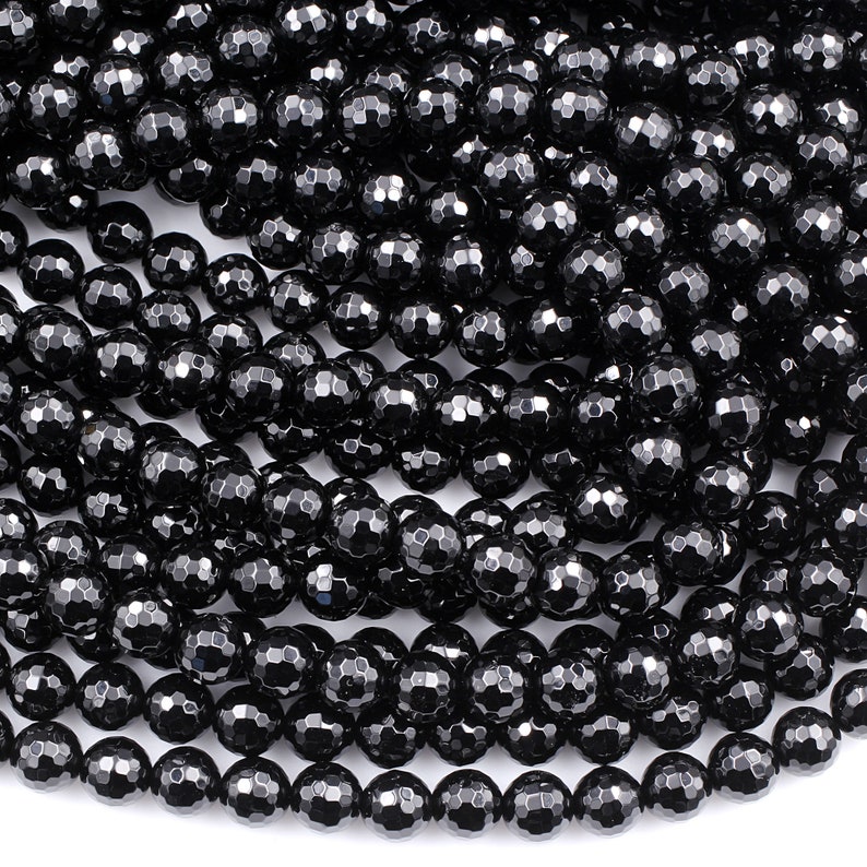 AAA Grade Natural Black Onyx Beads Faceted 4mm 6mm 8mm 10mm - Etsy