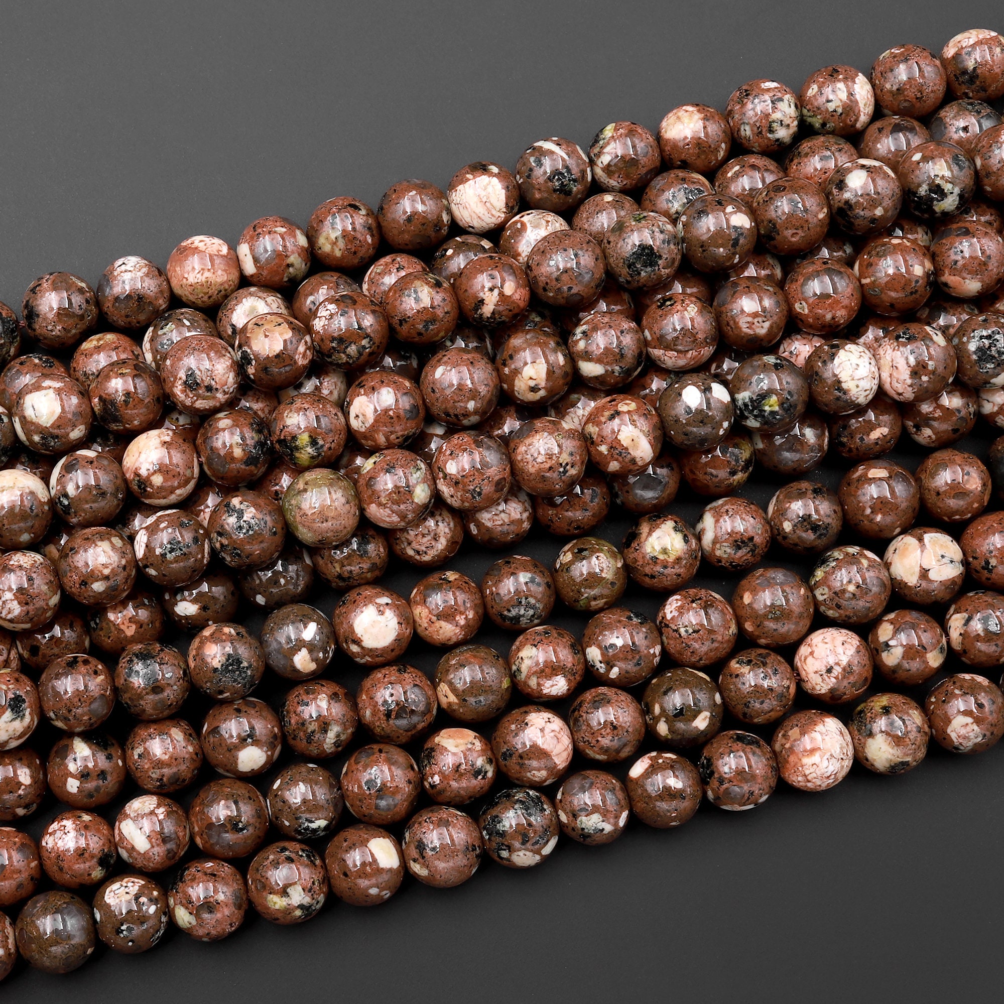 チョコffbb2aブレスレット✨️ Natural Chocolate Brecciated Jasper 6mm 8mm 10mm Round Beads