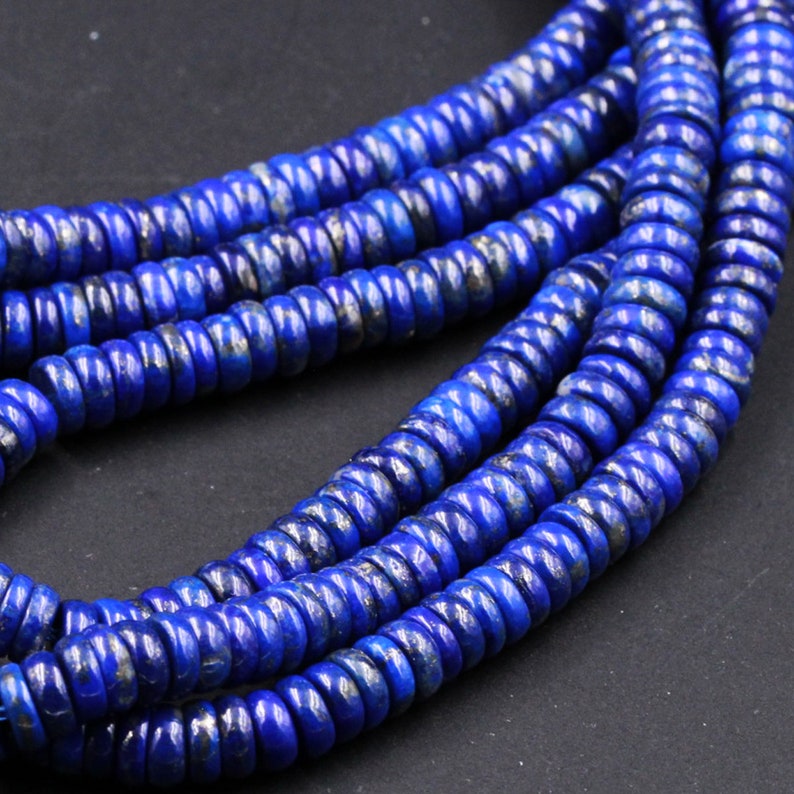 Superior AAA Quality Genuine 100/% Natural Blue Lapis Lazuli Heishi Beads 6mm Disc Rondelle Wheel Beads 16 Strand